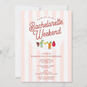 Bachelorette Party Itinerary Bach Weekend Retro Kaart (Voorkant)