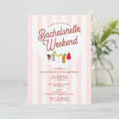 Bachelorette Party Itinerary Bach Weekend Retro Kaart (Staand voorkant)