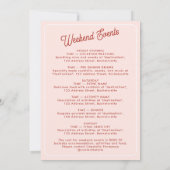 Bachelorette Party Itinerary Bach Weekend Retro Kaart (Achterkant)