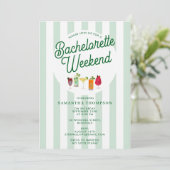 Bachelorette Party Itinerary Bach Weekend Retro Kaart (Staand voorkant)