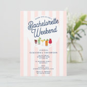 Bachelorette Party Itinerary Bach Weekend Retro Kaart (Staand voorkant)
