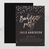 BACHELORETTE Party ITINERARY // BLACK-uitnodiging Kaart (Voorkant / Achterkant)