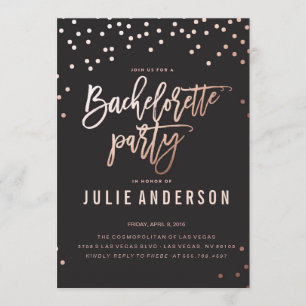 BACHELORETTE Party ITINERARY // BLACK-uitnodiging Kaart