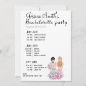 Bachelorette Party Itinerary Kaart (Voorkant)