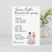 Bachelorette Party Itinerary Kaart (Staand voorkant)