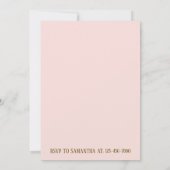 Bachelorette Party Itinerary Kaart (Achterkant)