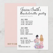 Bachelorette Party Itinerary Kaart (Voorkant / Achterkant)