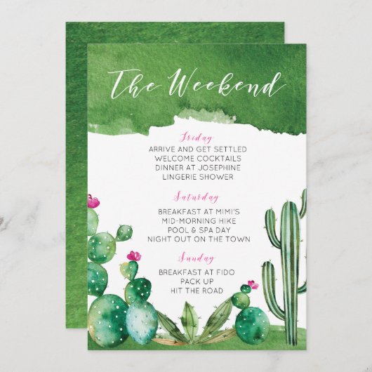 Bachelorette Party Itinerary - Palm Springs Programmakaart (Voorkant / Achterkant)