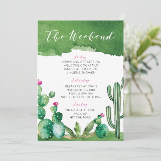 Bachelorette Party Itinerary - Palm Springs Programmakaart (Staand voorkant)