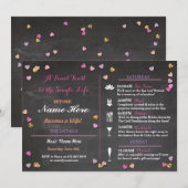 Bachelorette Party Itinerary Vrijgezellenfeest Inv Programmakaart (Voorkant / Achterkant)