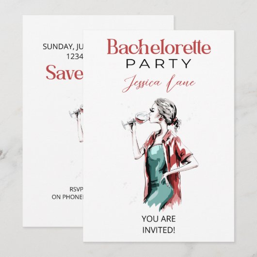 Bachelorette Party Kaart (Voorkant / Achterkant)