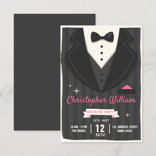 Bachelorette Party Kaart (Voorkant / Achterkant)