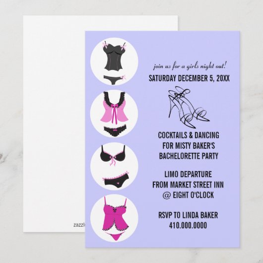 Bachelorette Party Kaart (Voorkant / Achterkant)