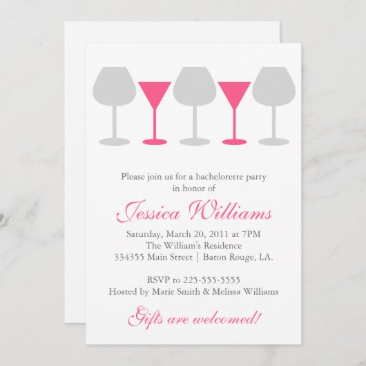 Bachelorette Party Kaart (Voorkant / Achterkant)