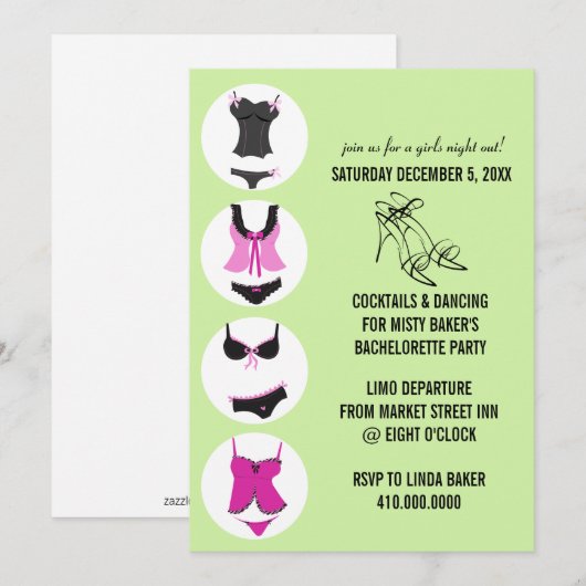 Bachelorette Party Kaart (Voorkant / Achterkant)