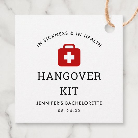 Bachelorette Party Kater Kit Bedankjes Labels (Achterkant)