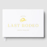 Bachelorette Party LAATSTE RODEO Fotogastenboek Gastenboek<br><div class="desc">Maak uw feest onvergetelijk met ons chique vrijgezellenfeest gastenboek met opvallende gouden folie accenten. Perfect voor het verzamelen van leuke herinneringen en berichten van je team, deze stijlvolle aandenken is een must-have voor je laatste vlucht voor de ring. Ideaal voor elk vrijgezellenfeest, dit gepersonaliseerde gastenboek voegt een vleugje elegantie toe...</div>