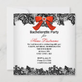 Bachelorette Party Lace Red Corset Champagne Kaart (Achterkant)