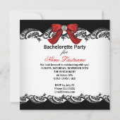 Bachelorette Party Lace Red Corset hoge hakken Kaart (Achterkant)