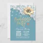 Bachelorette Party Lace Sunflower String Lights Kaart (Voorkant)