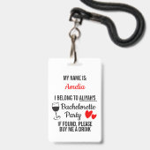 Bachelorette Party Lanyard Funny 'Koop mij een Dri Badge (Voorkant met koord)