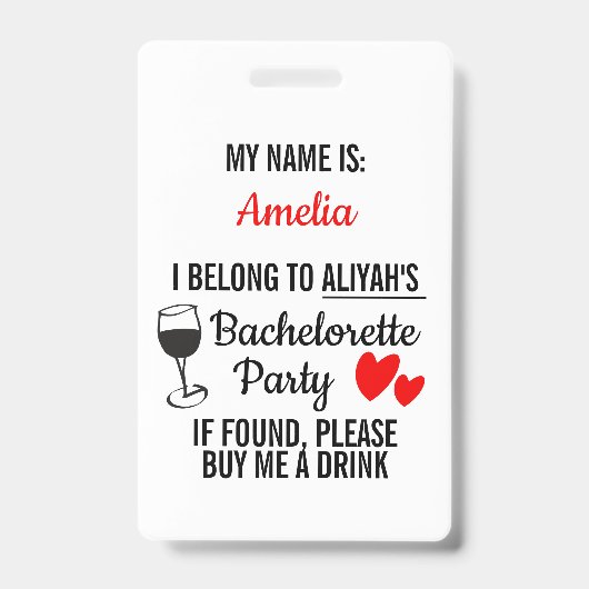 Bachelorette Party Lanyard Funny 'Koop mij een Dri Badge (Voorkant)