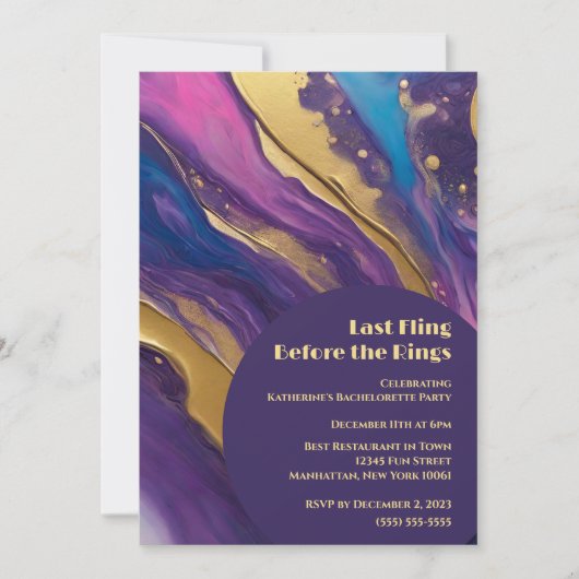 Bachelorette Party-Last Fling Voor de Ringen- Kaart (Voorkant)