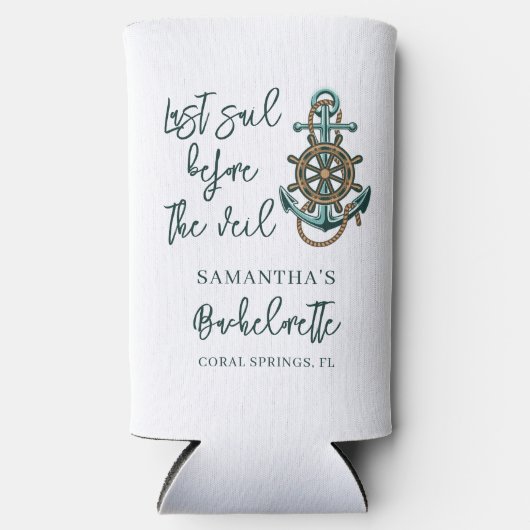 Bachelorette party last Sail for the Veil Seltzer Blikjeskoeler (Voorkant)