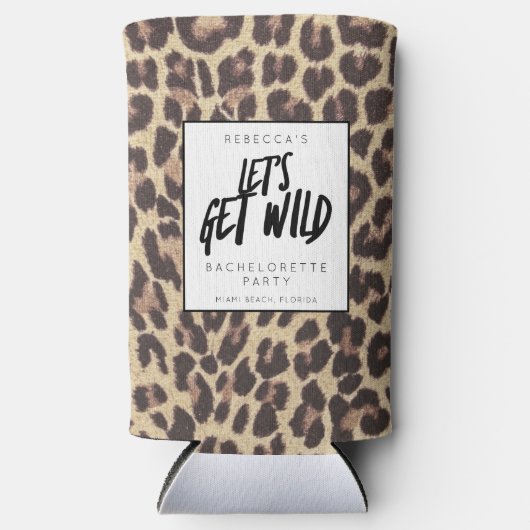 Bachelorette Party Laten we Wilde Cheetah halen Seltzer Blikjeskoeler (Voorkant)