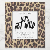Bachelorette Party Laten we Wilde Cheetah halen Wijn Etiket (Enkel label)