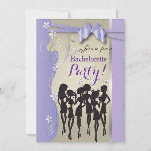 Bachelorette Party - Lavender Paars en Silver Kaart (Voorkant)