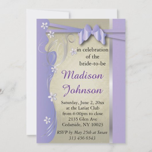 Bachelorette Party - Lavender Paars en Silver Kaart (Achterkant)