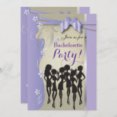 Bachelorette Party - Lavender Paars en Silver Kaart (Voorkant / Achterkant)