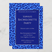 Bachelorette Party-Leopard Patroon-Blauw- Kaart (Voorkant / Achterkant)