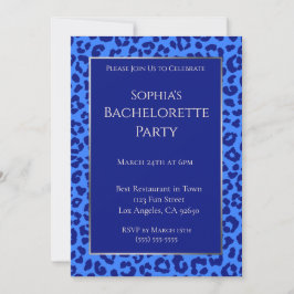 Bachelorette Party-Leopard Patroon-Blauw- Kaart