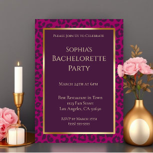 Bachelorette Party-Leopard Print -Magenta- Kaart