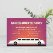Bachelorette Party Limo Invitation Card Kaart (Staand voorkant)