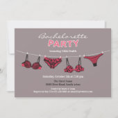 Bachelorette Party Lingerie Flat Uitnodiging (Voorkant)