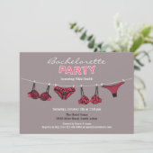 Bachelorette Party Lingerie Flat Uitnodiging (Staand voorkant)