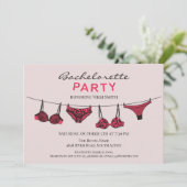 Bachelorette Party Lingerie Flat Uitnodiging (Staand voorkant)