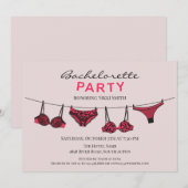 Bachelorette Party Lingerie Flat Uitnodiging (Voorkant / Achterkant)