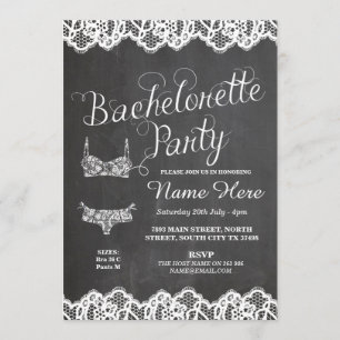 Bachelorette Party Lingerie Shower Bridal Invite Kaart