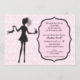 Bachelorette Party Lingerie Shower Invitation Kaart