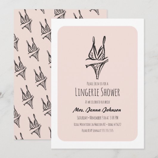 Bachelorette Party Lingerie Vrijgezellenfeest Blus Kaart (Voorkant / Achterkant)