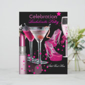 Bachelorette Party Lipstick Pink Shoes Champagne (Staand voorkant)