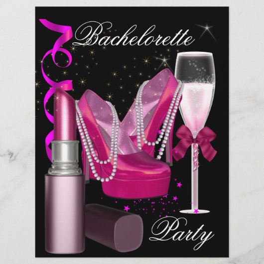 Bachelorette Party Lipstick Pink Shoes Champagne 1 (Voorkant)