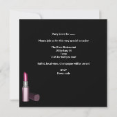 Bachelorette Party Lipstick Pink Shoes Champagne Kaart (Achterkant)