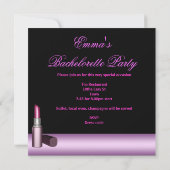 Bachelorette Party Lipstick roze schoenen Kaart (Achterkant)