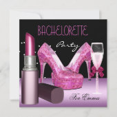 Bachelorette Party Lipstick roze schoenen Kaart (Voorkant)