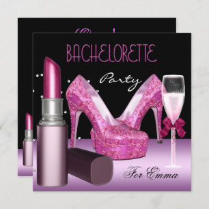 Bachelorette Party Lipstick roze schoenen Kaart